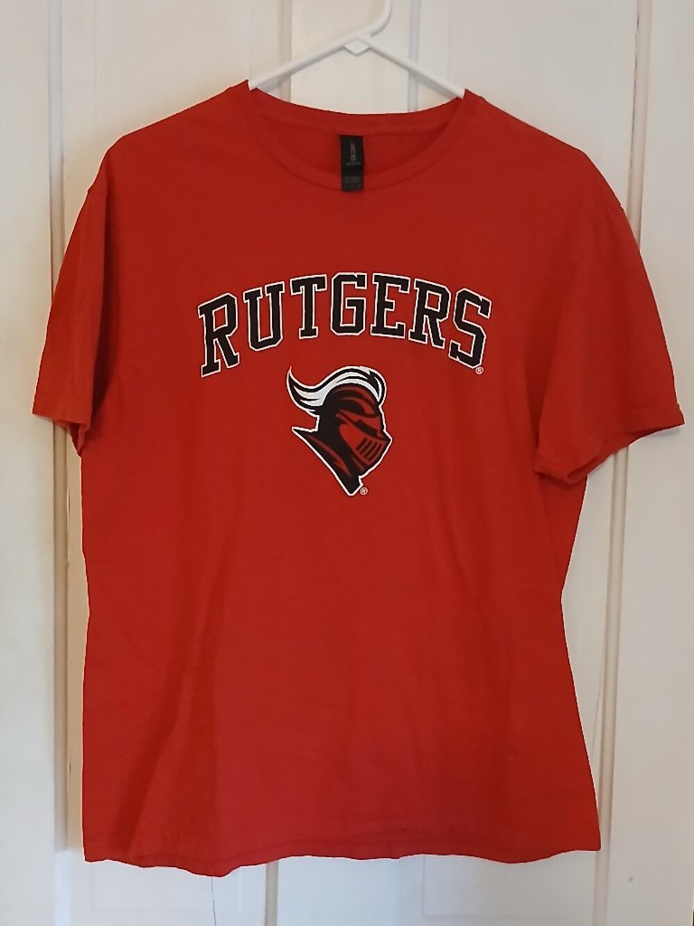 Rutgers Scarlet Knights T Shirt Men's Large Red Gildan Softstyle NCAA